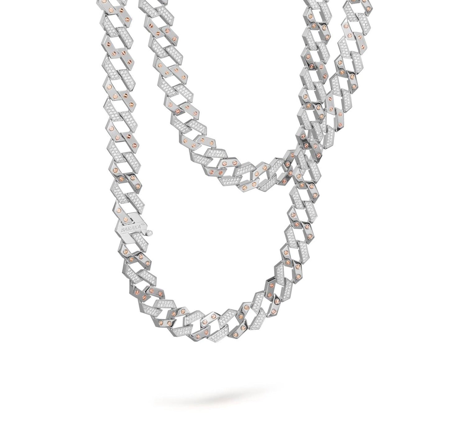 Baraka Ritmika Chain GC324011BRDB, a men's chain in rose and white gold set with diamonds