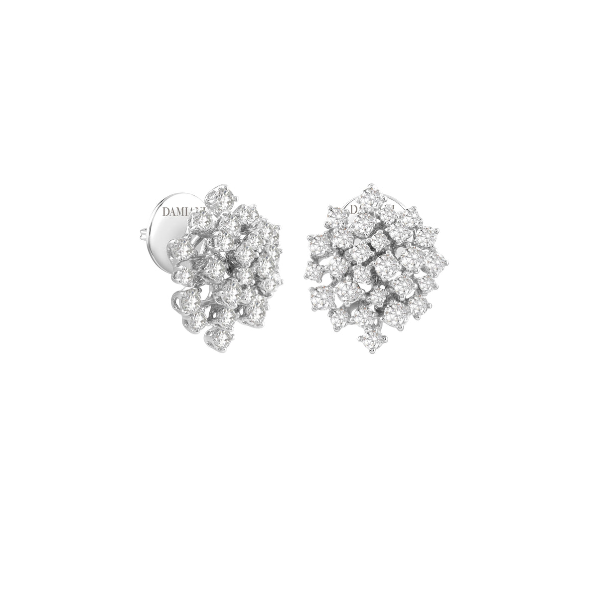 Damiani Mimosa Earrings 20075400, A pair of 18k white gold earrings set with diamonds