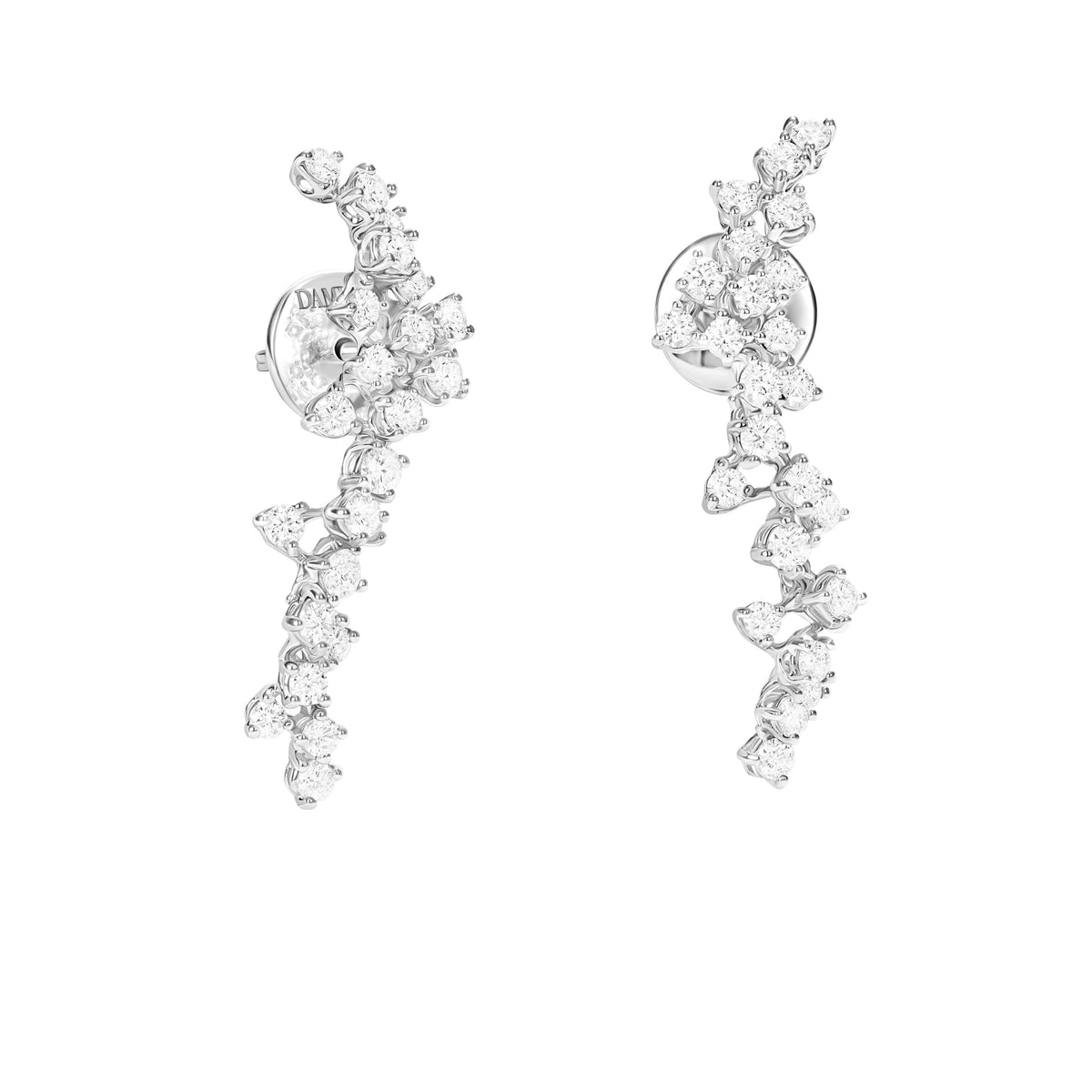 Damiani Earrings 20087900, A pair of 18k white gold earrings set with diamonds