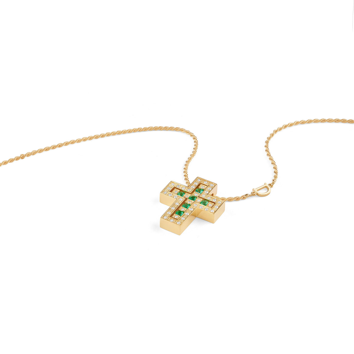 Damiani Belle Epoque Necklace 20089194, An 18k yellow gold necklace set with diamonds and emeralds