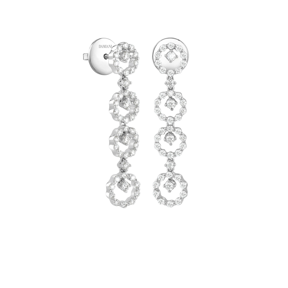 Damiani Juliette Earrings 20102432, A pair of 18k white gold earrings set with diamonds