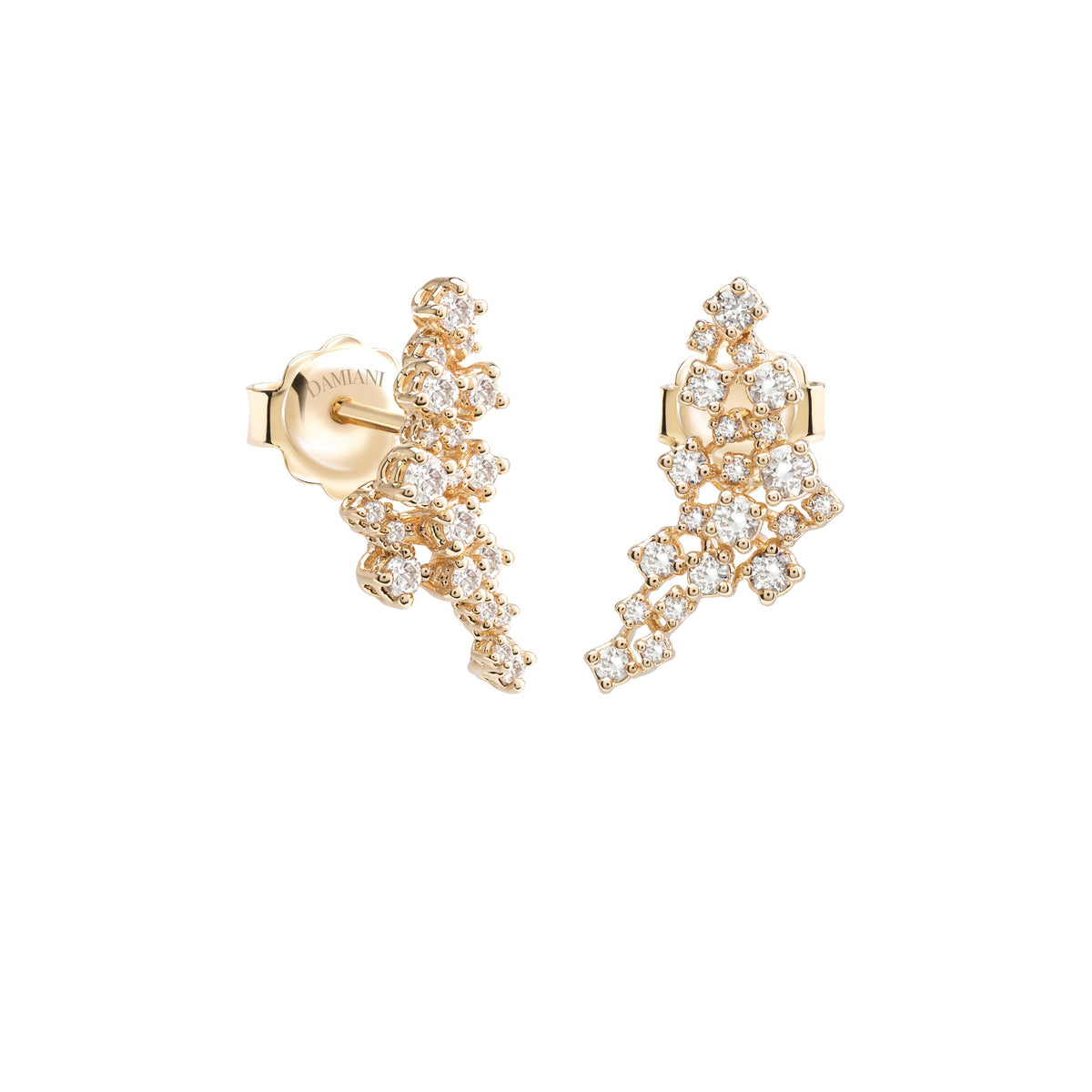 Damiani Mimosa Earrings 20104948, A pair of 18k yellow gold earrings set with diamonds