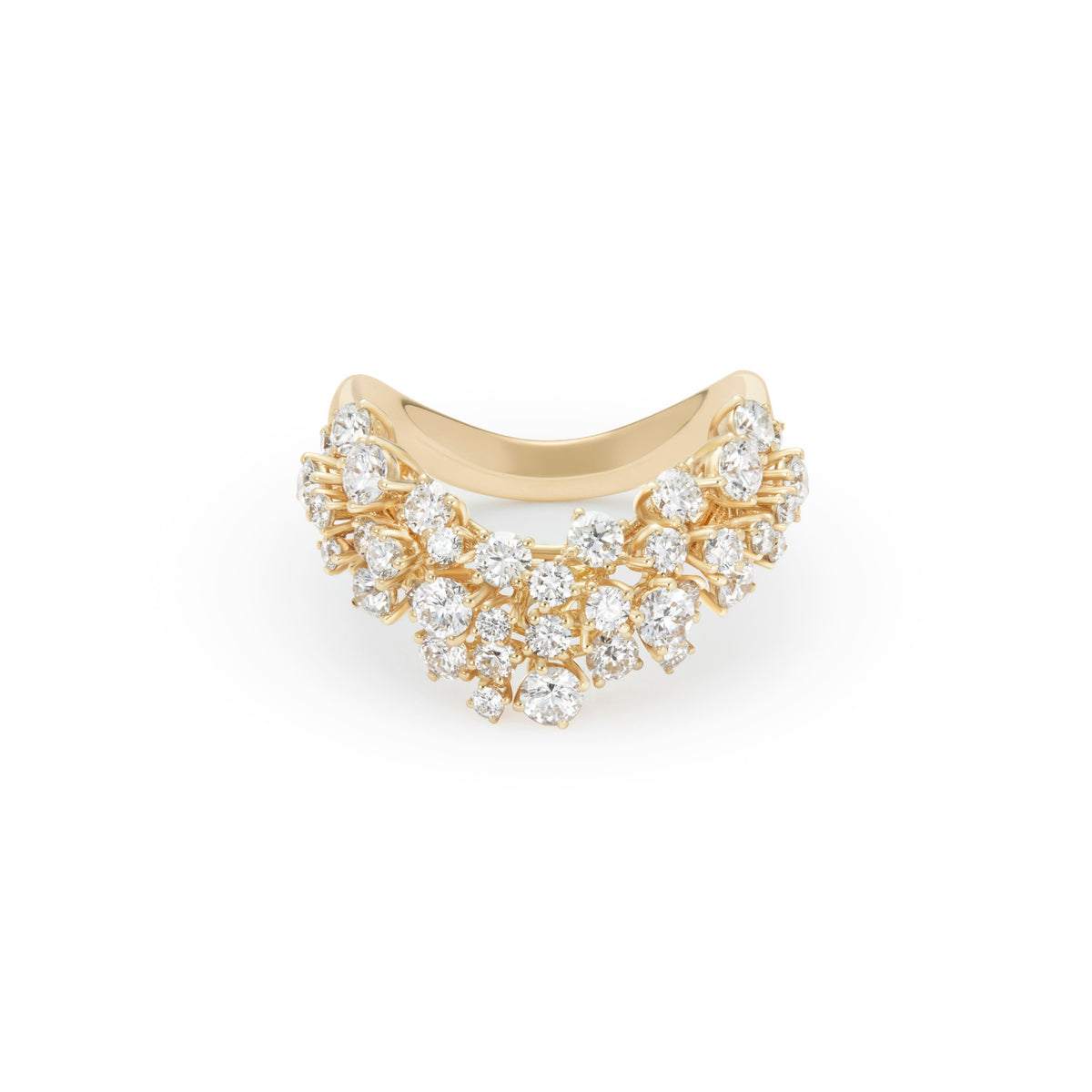 Damiani Mimosa Ring 20110117, An 18k yellow gold ring set with diamonds