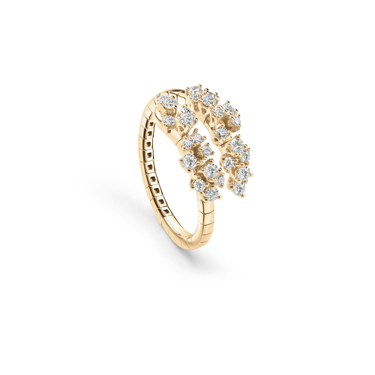 Damiani Mimosa Ring 20110831, An 18k yellow gold ring set with diamonds