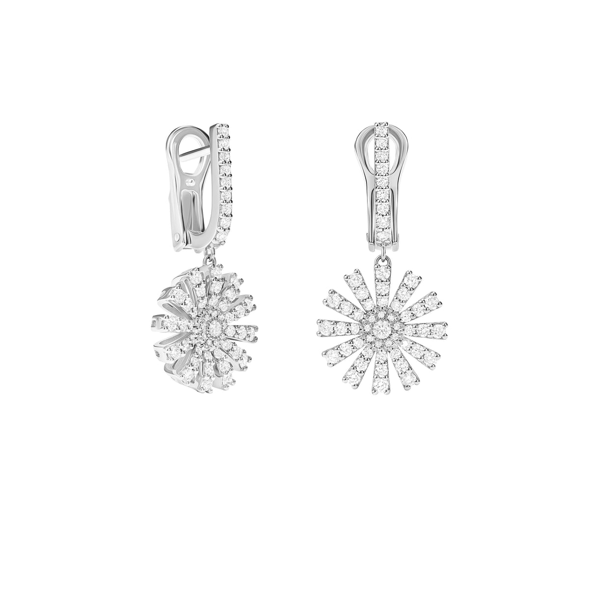 Damiani Earrings 20114721, A pair of 18k white gold earrings set with diamonds