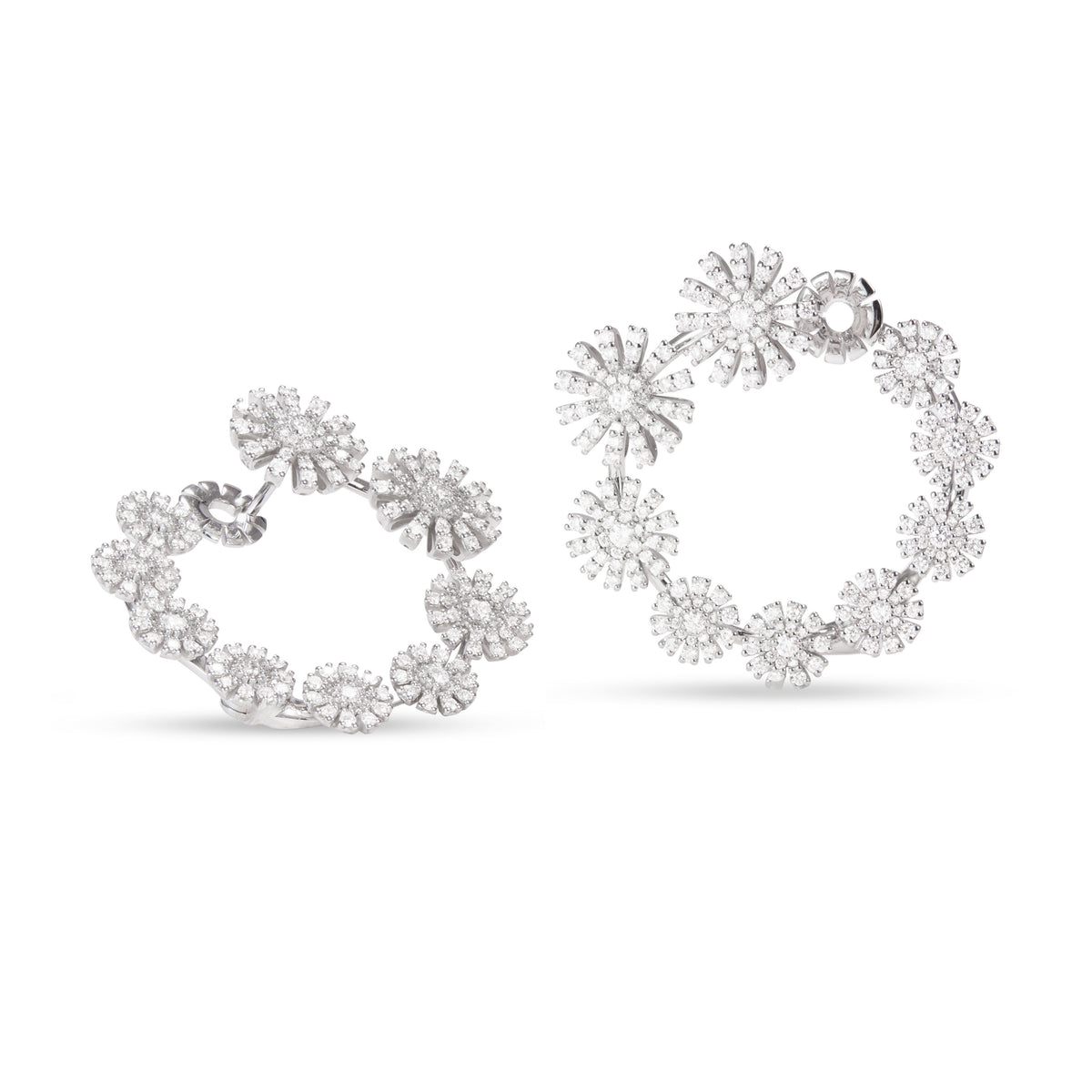 Damiani Earrings 20115321, A pair of 18k white gold earrings set with diamonds