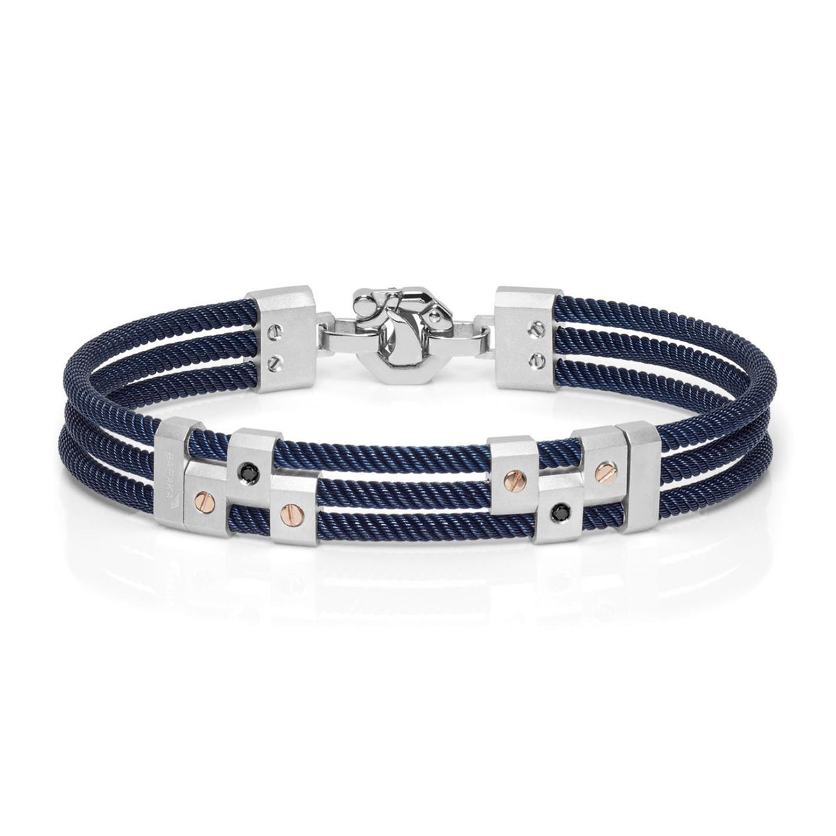 Baraka 316L Bracelet BR292301RODN-10, a men's bracelet in rose gold and silver set with diamonds