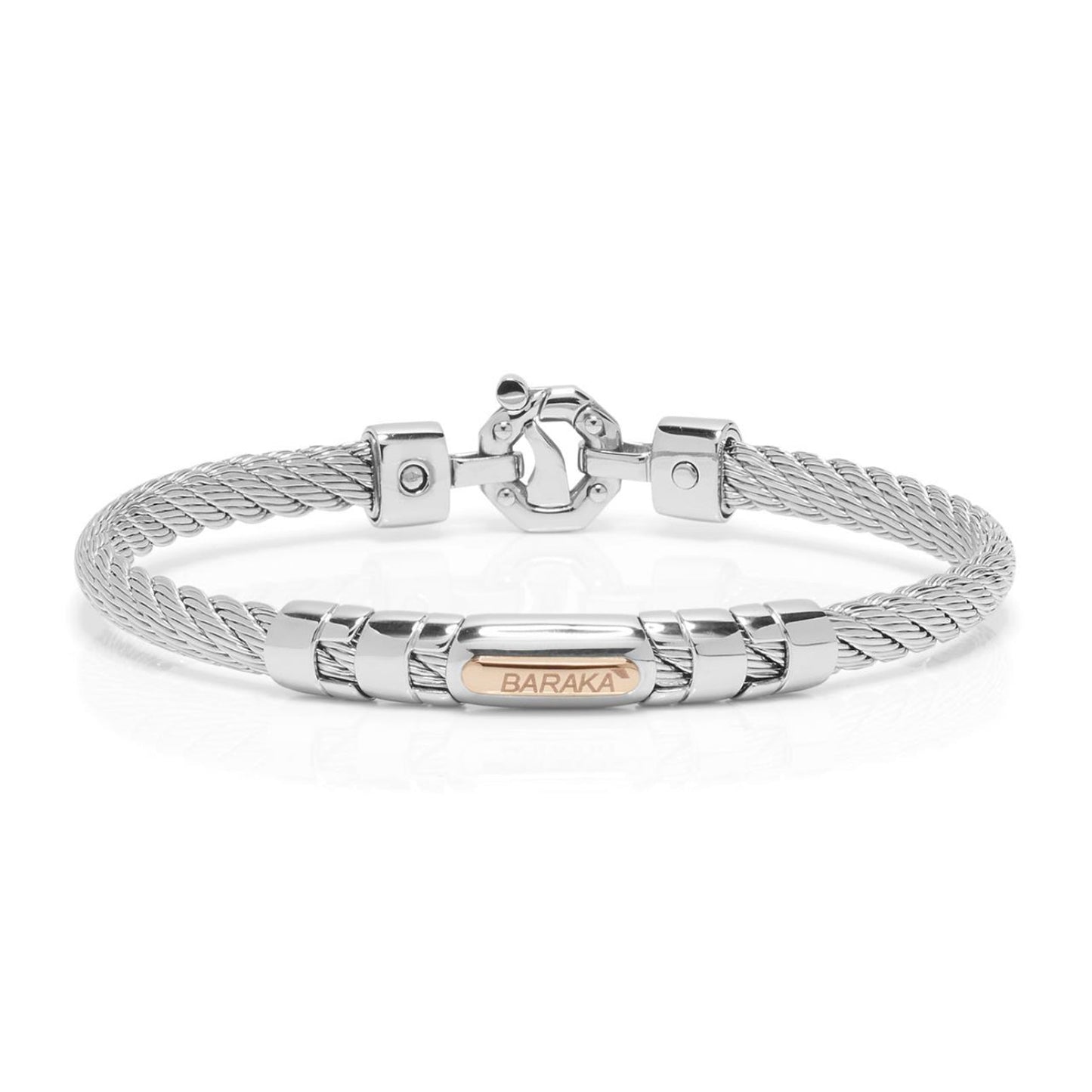 Baraka 316L Bracelet BR332051ROAC-02, a men's bracelet in rose gold and stainless steel set with diamonds