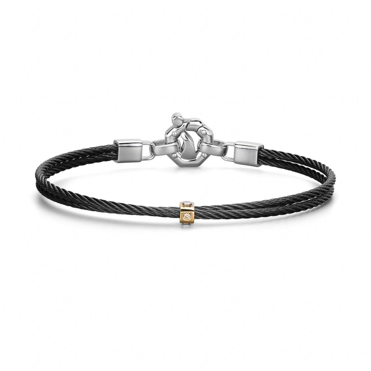 Baraka 316L Bracelet BR361071RODB, a men's bracelet in rose gold and stainless steel set with diamonds