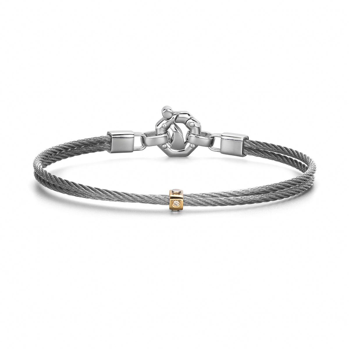 Baraka 316L Bracelet BR361081RODB, a men's bracelet in rose gold and stainless steel set with diamonds