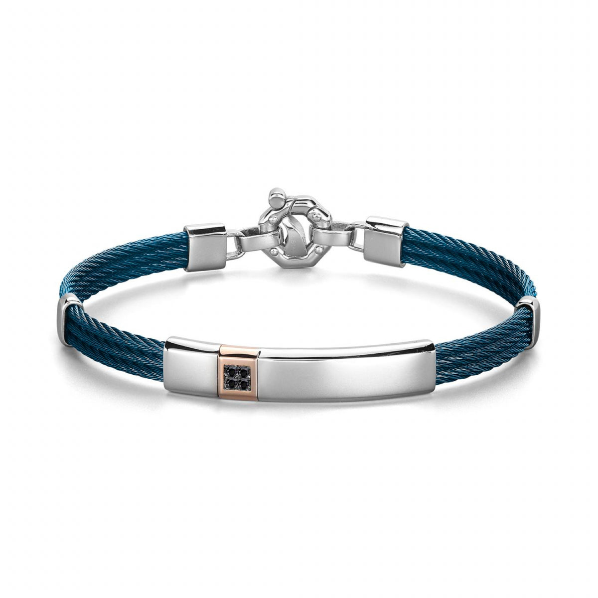 Baraka 316L Bracelet BR361121RODN, a men's bracelet in rose gold and stainless steel set with diamonds