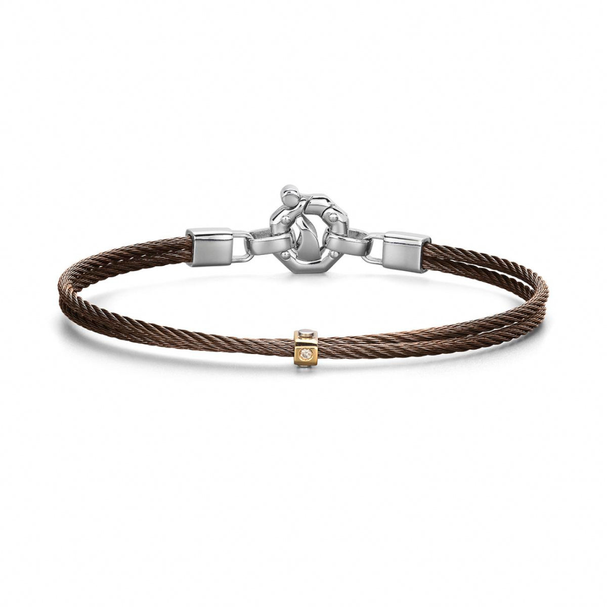 Baraka 316L Bracelet BR361231RODB, a men's bracelet in rose gold and stainless steel set with diamonds