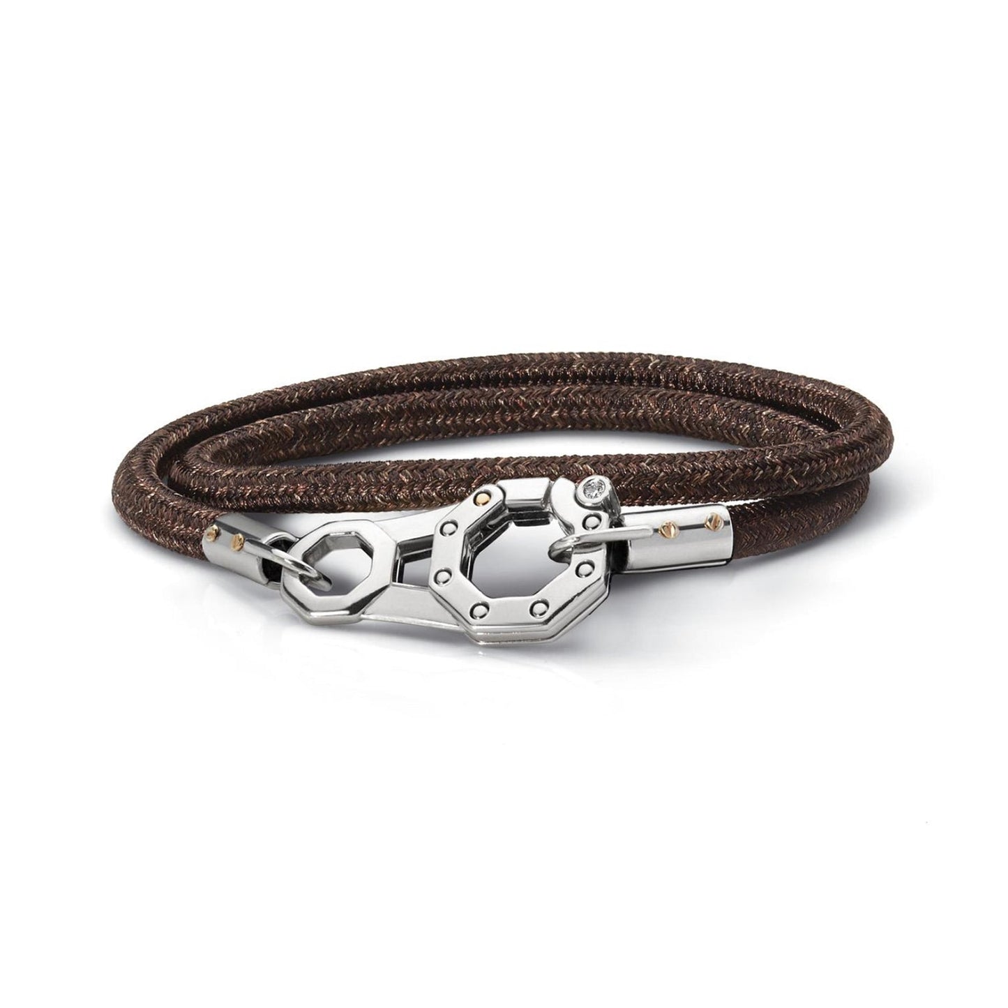 Baraka 8848 Bracelet BR271031ROAD-02, a men's bracelet in rose gold and stainless steel set with diamonds