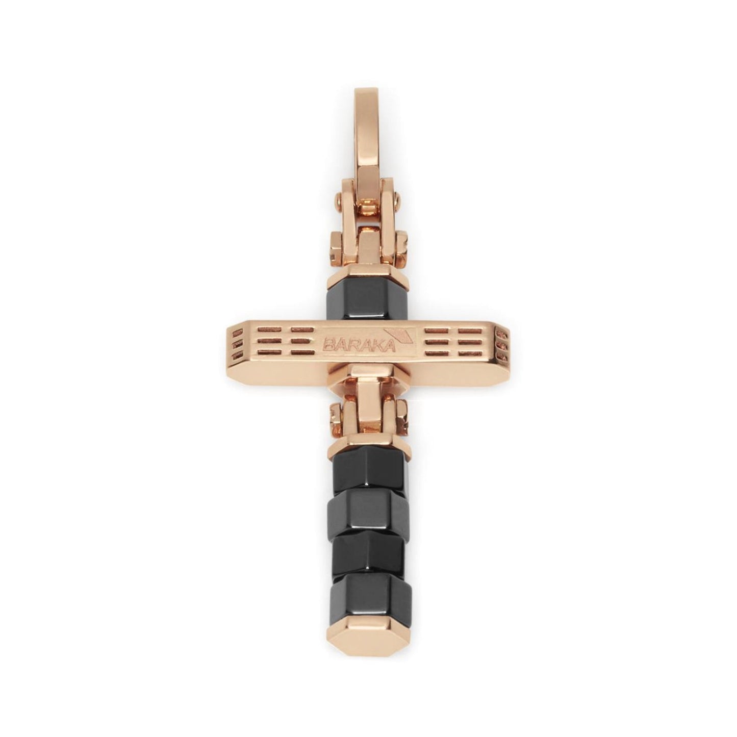 Baraka Abyss Cross СR292241ROCN, a men's cross in rose gold and black ceramic