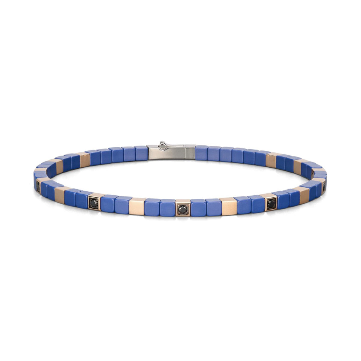 Baraka Сyborg Сeramic Bracelet BR351061ROCB, a men's bracelet in rose gold and black ceramic set with diamonds