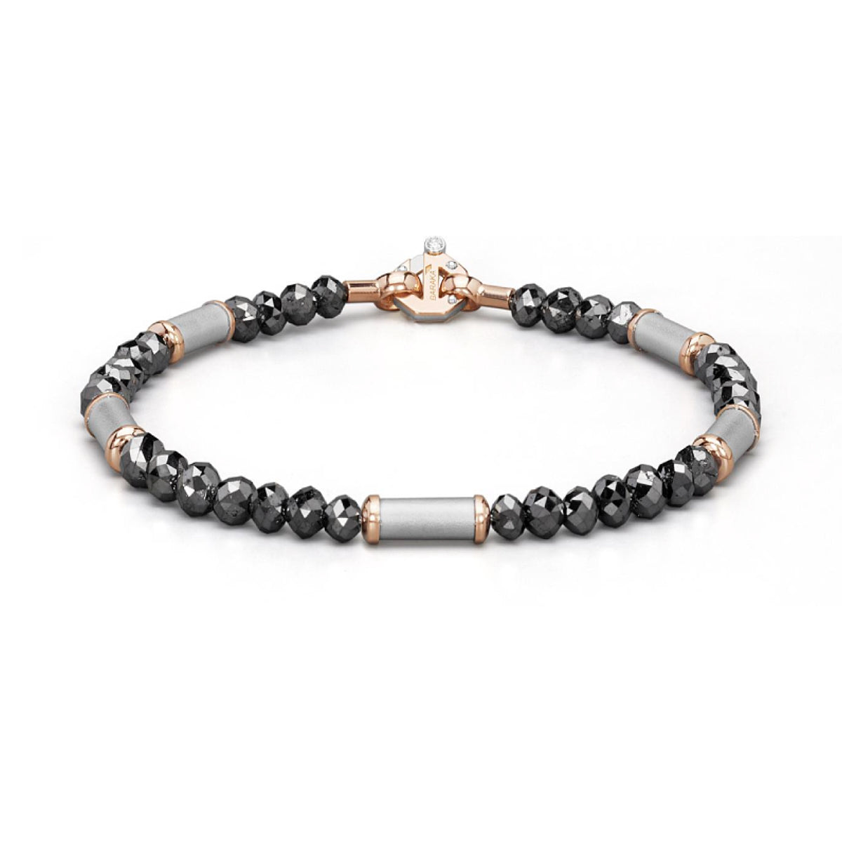 Baraka Diamonds Bracelet BR353111RODN, a men's bracelet in rose gold and silver set with diamonds