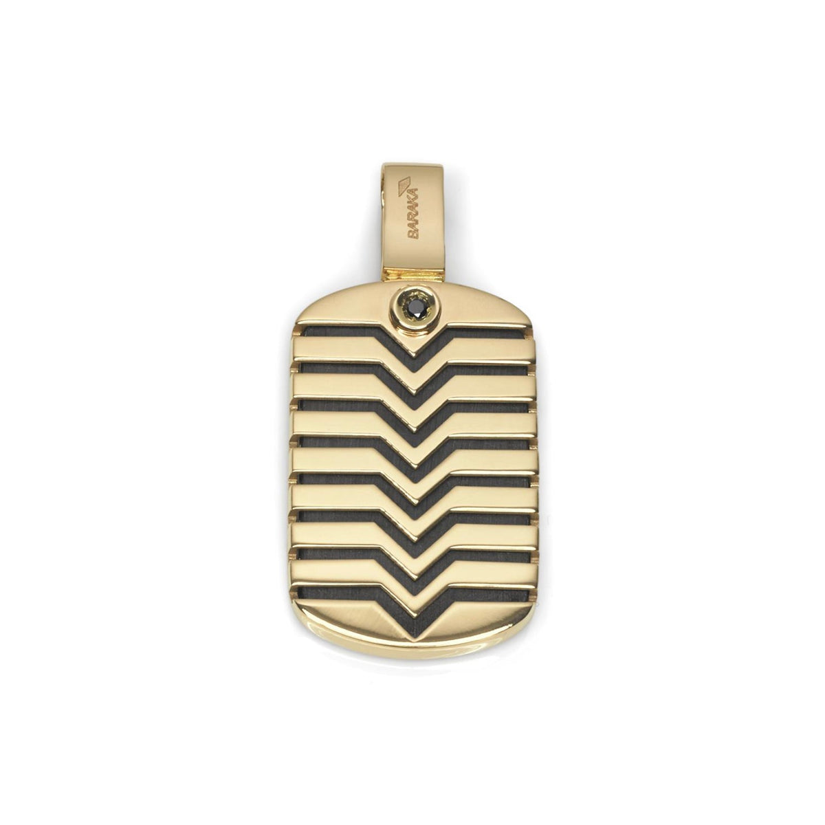 Baraka Cage Pendant CI281241GIDN-03, a men's pendant in yellow gold and silver set with diamonds