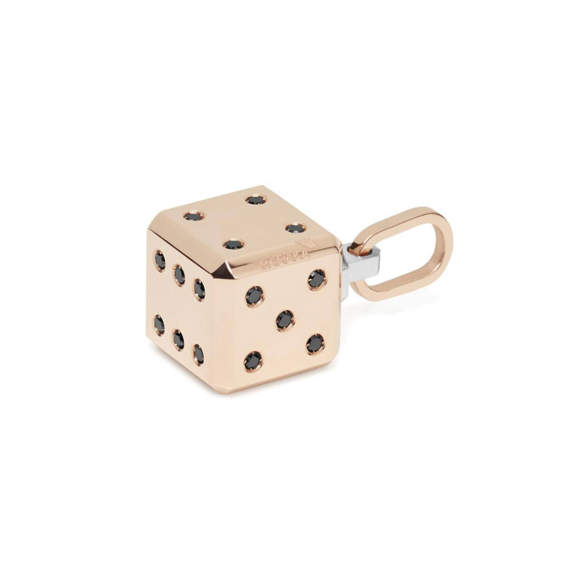 Baraka Casino Pendant CI292321RODN-40, a men's pendant in rose gold set with diamonds