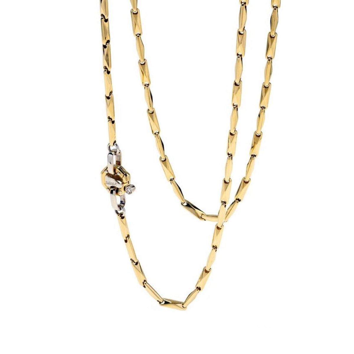 Baraka Ritmika Chain GC214721GILU-02, a men's chain in white and yellow gold set with diamonds