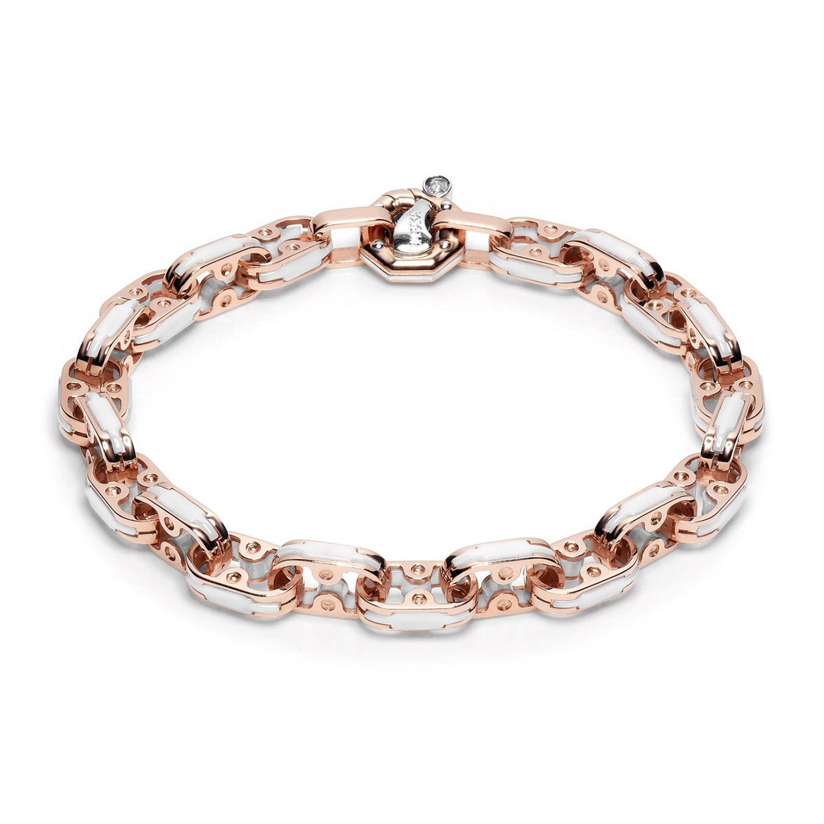 Baraka Cyborg Ceramic Bracelet BR221511ROCB-02, a men's bracelet in rose and white gold and black ceramic set with diamonds
