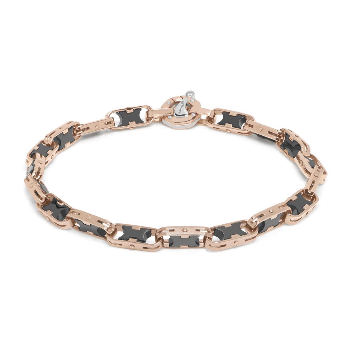 Baraka Cyborg Ceramic Bracelet BR282251ROCN-02, a men's bracelet in rose gold and black ceramic set with diamonds