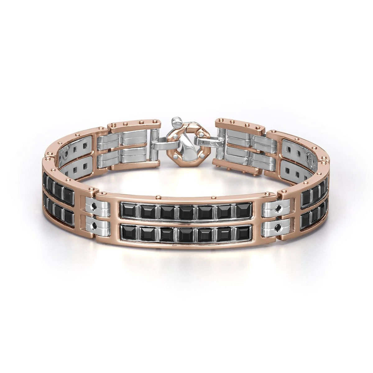 Baraka Diamonds Bracelet BR351011RBDN, a men's bracelet in rose and white gold set with diamonds