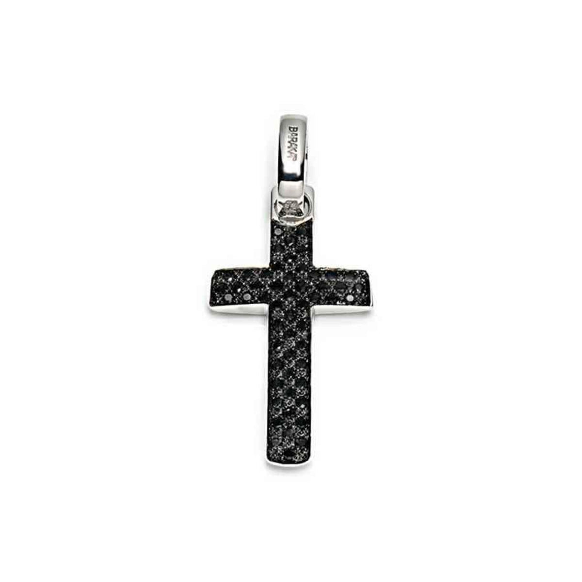 Baraka Diamonds Cross CR206841BIBB-54, a men's cross in white gold set with diamonds