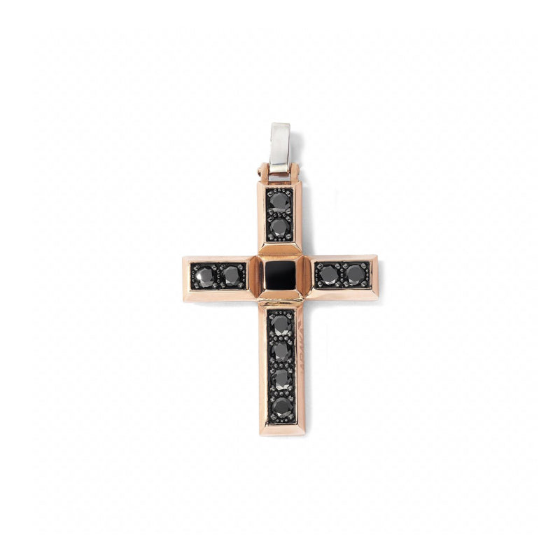 Baraka Diamonds Cross CR362011RODN, a men's cross in rose gold set with diamonds