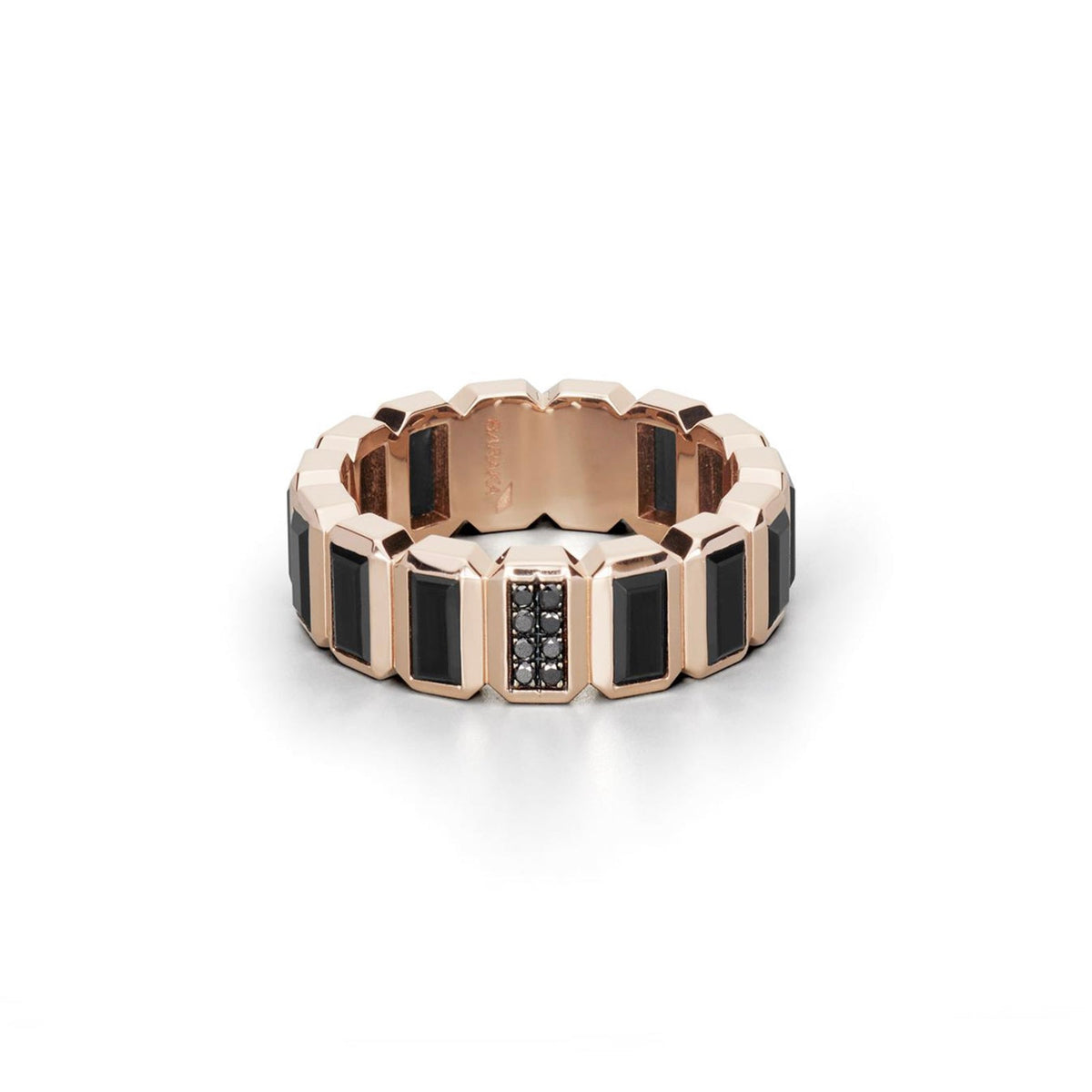 Baraka Diamonds Ring AN352001RODN-8, a men's ring in rose gold set with diamonds