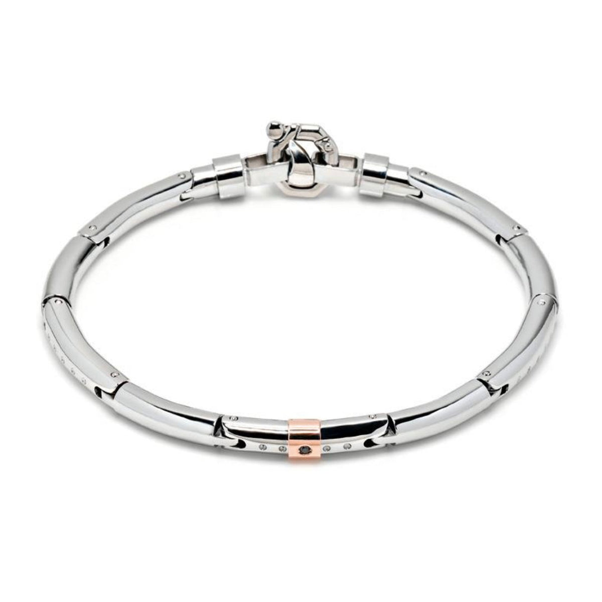 Baraka Discovery Bracelet BR221081ROAC-03, a men's bracelet in stainless steel set with diamonds