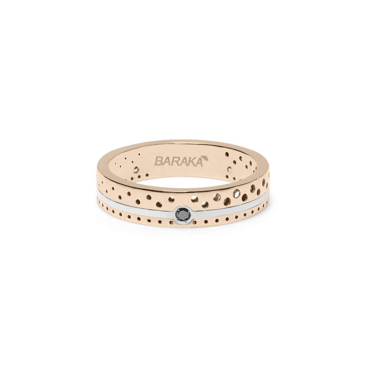 Baraka Drive Ring AN313011RBDN-03, a men's ring in rose and white gold set with diamonds