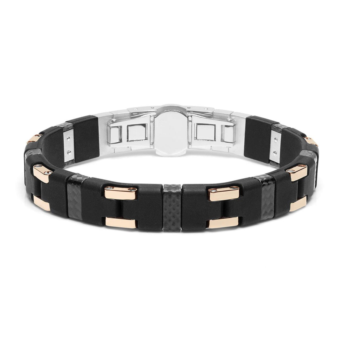 Baraka Fiber Bracelet BR293161ROCO, a men's bracelet in rose gold and silver