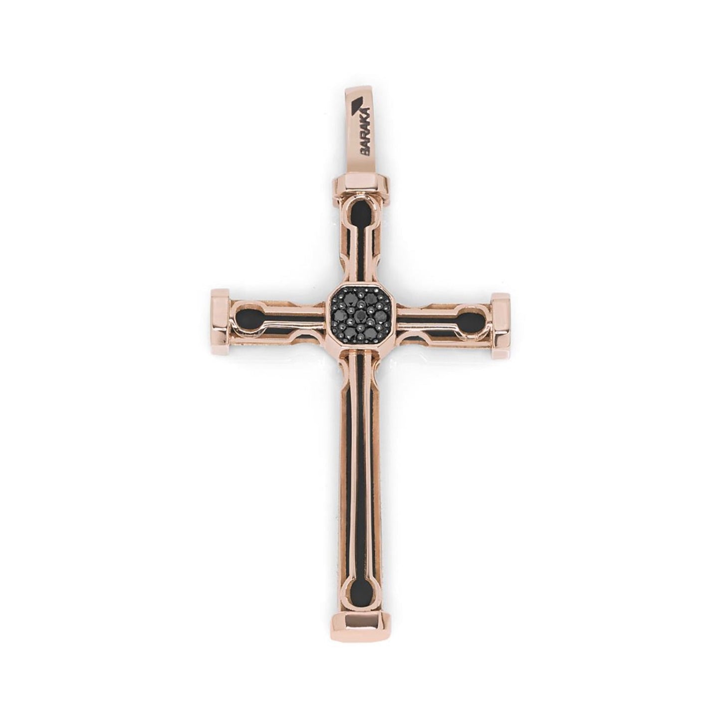 Baraka Kardano Cross CR275441RODN-07, a men's cross in rose gold set with diamonds