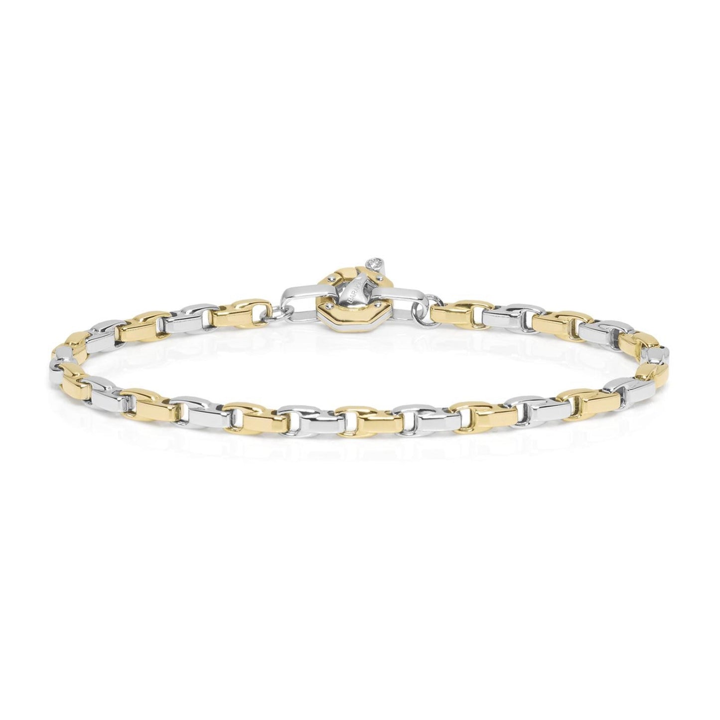 Baraka Nexus Bracelet BR314001BGLU-02, a men's bracelet in white and yellow gold set with diamonds