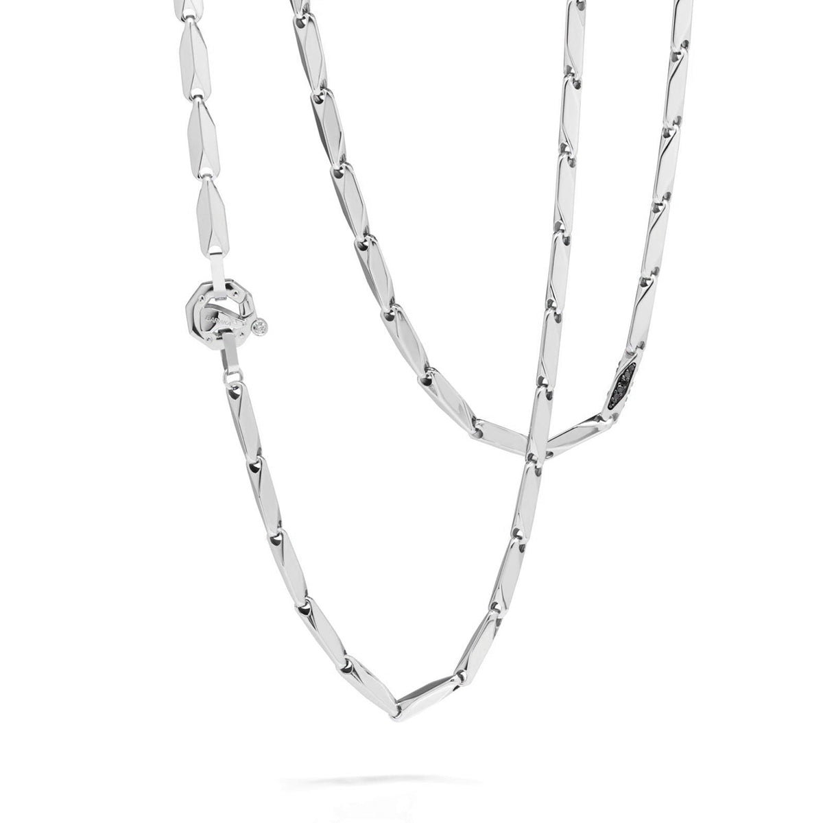 Baraka Nexus Chain GC292221BILU-19, a men's chain in white gold set with diamonds