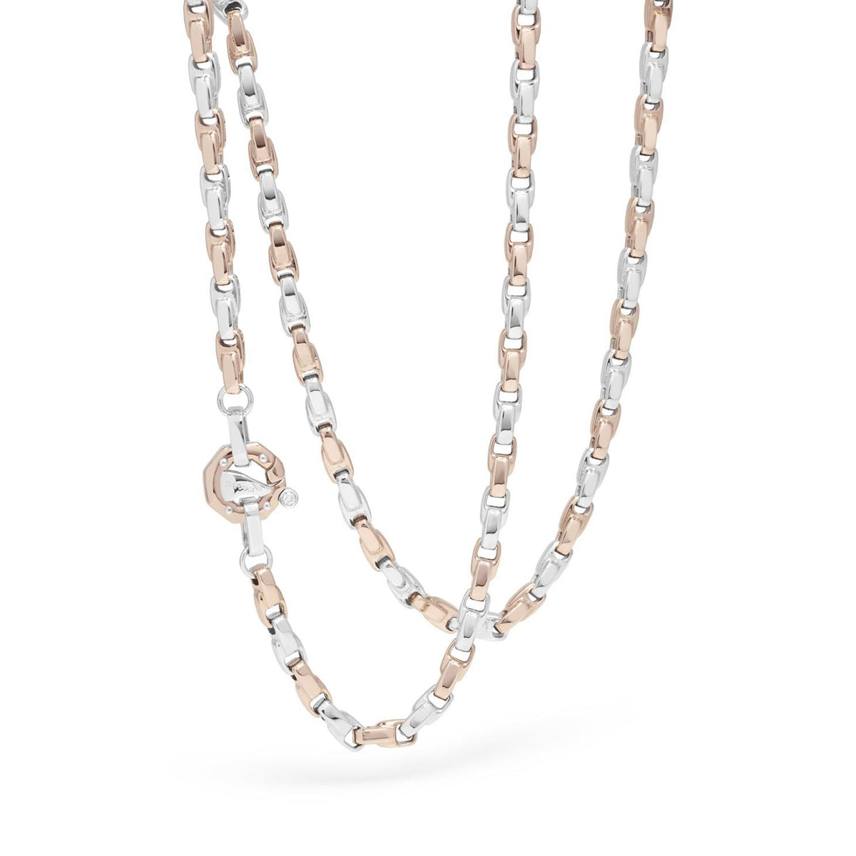 Baraka Nexus Chain GC314001BRLU-02, a men's chain in rose and white gold set with diamonds