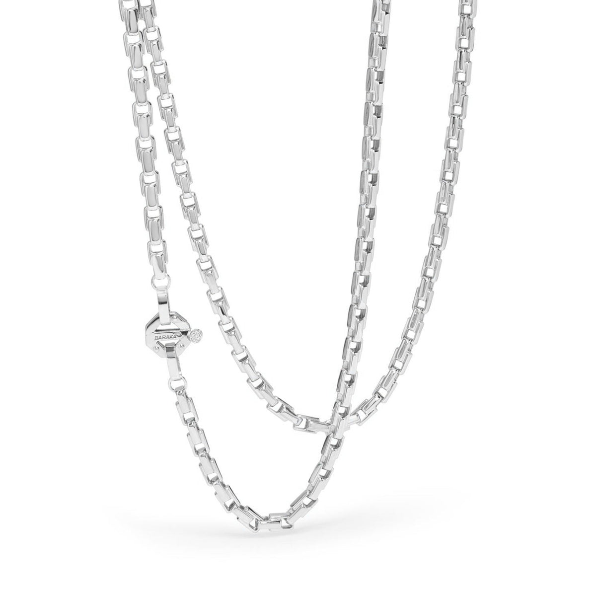 Baraka Nexus Chain GC314011BILU-02, a men's chain in white gold set with diamonds