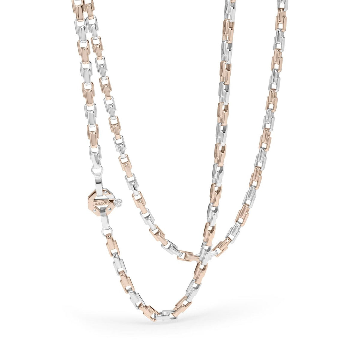 Baraka Nexus Chain GC314011BRLU-02, a men's chain in rose and white gold set with diamonds