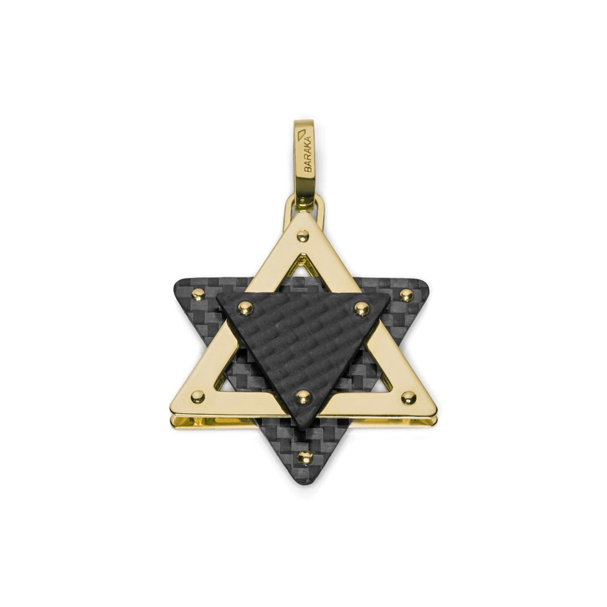 Baraka Prive Pendant ST291121GICO, a men's pendant in yellow gold and carbon fibre