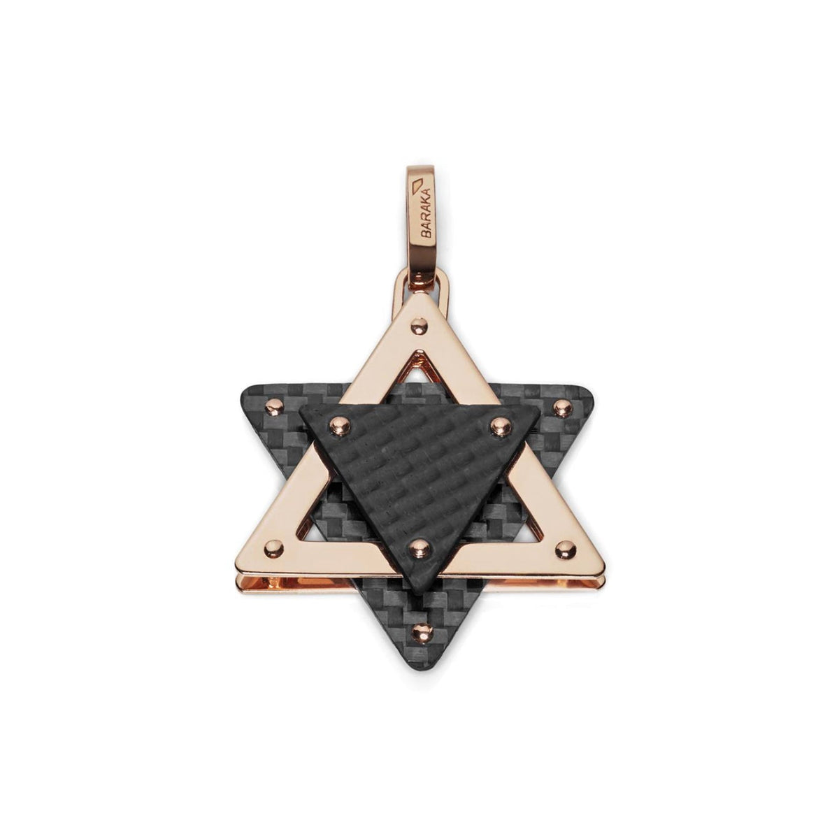 Baraka Prive Pendant ST291121ROCO, a men's pendant in rose gold and carbon fibre