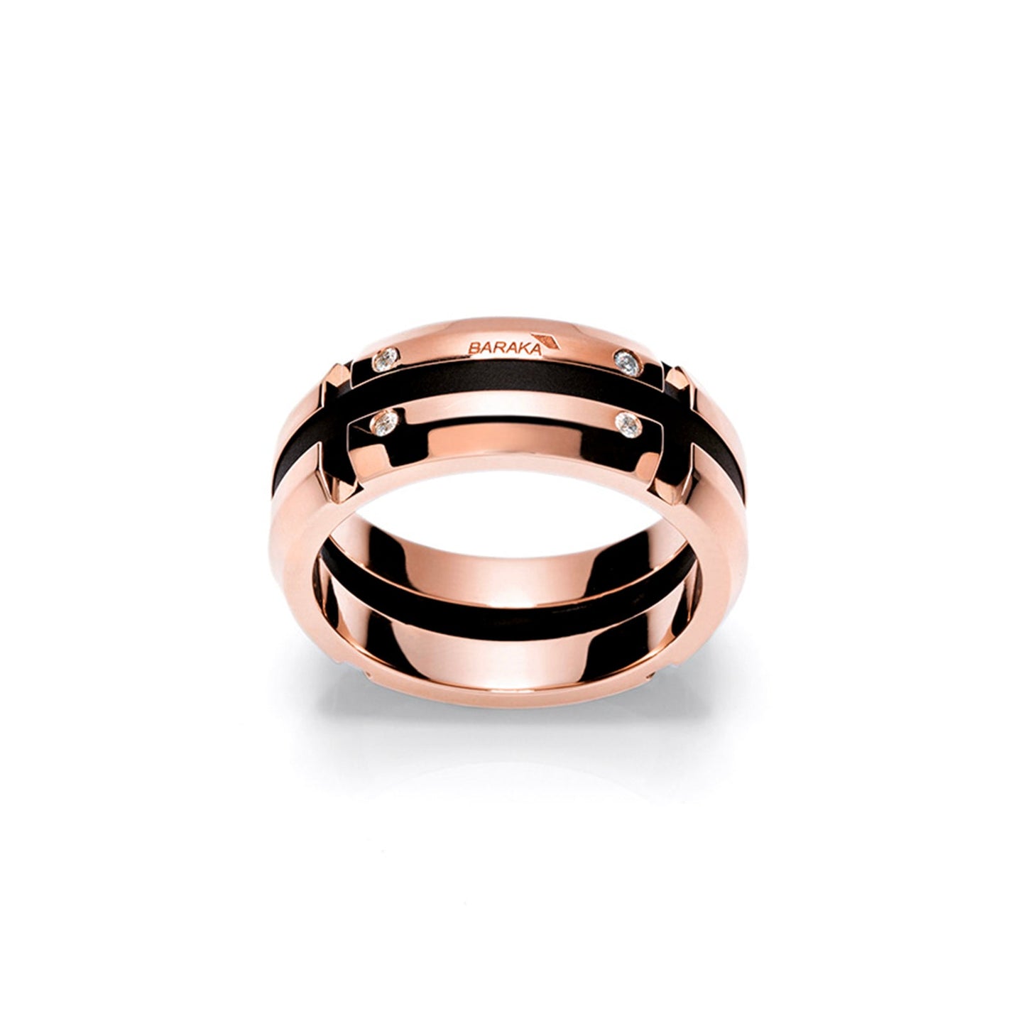 Baraka Prive Ring AN221051RODB-04, a men's ring in rose gold set with diamonds