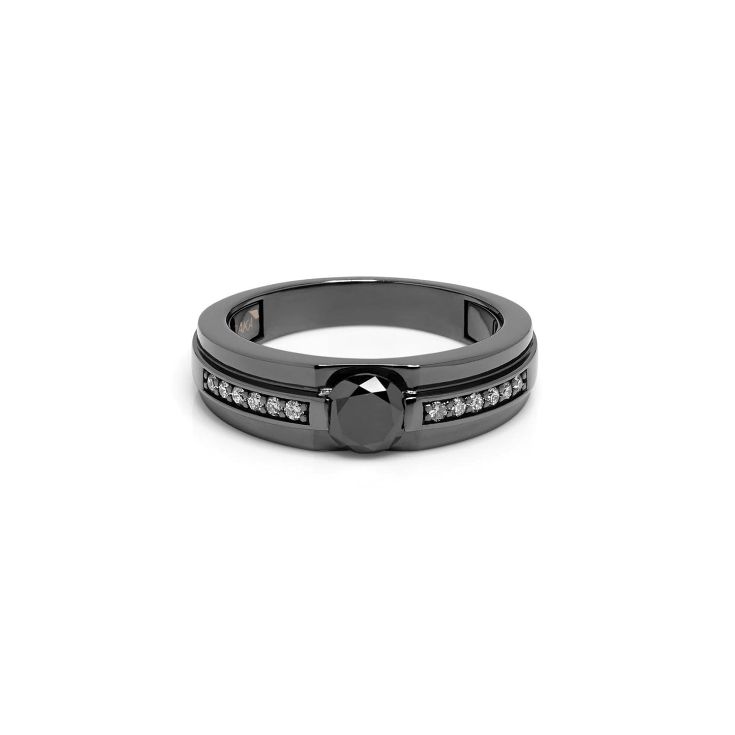 Baraka Prive Ring AN275011NEBN-125, a men's ring in black gold set with diamonds