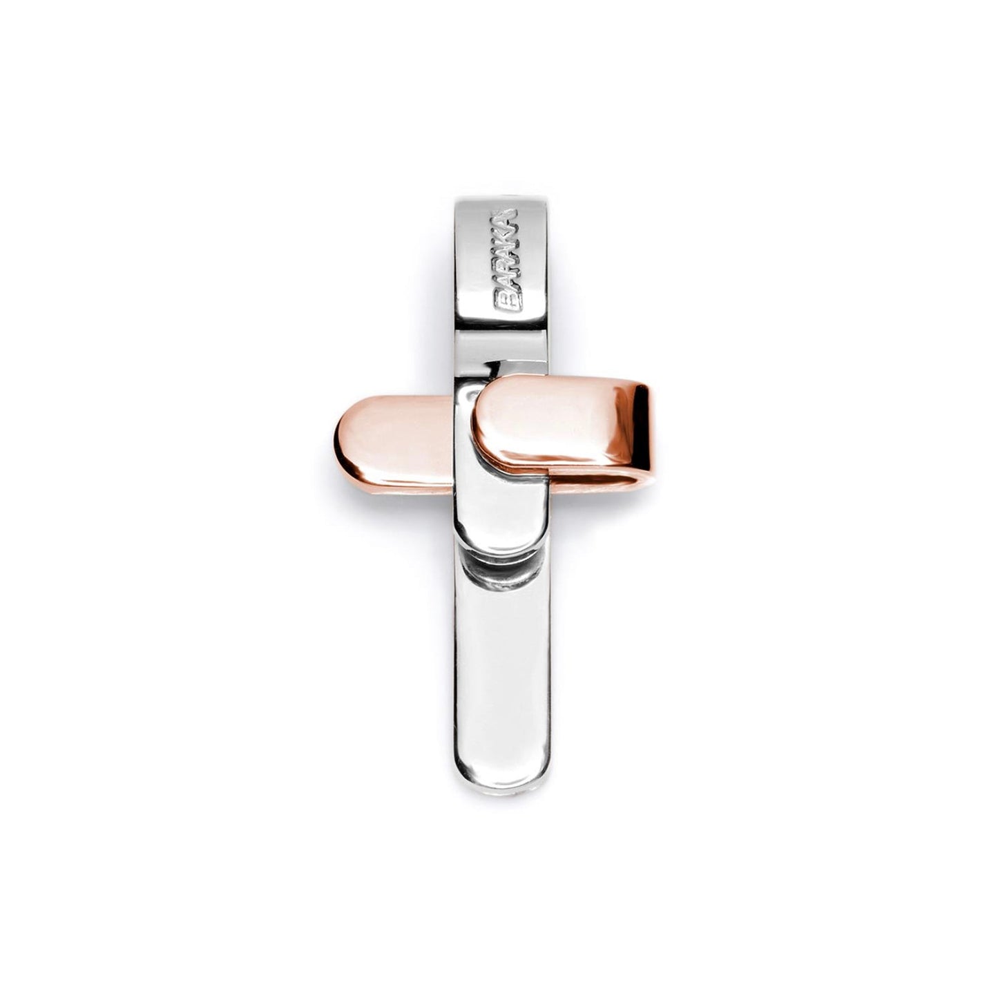 Baraka Ritmika Cross CR205251BRLU, a men's cross in rose and white gold