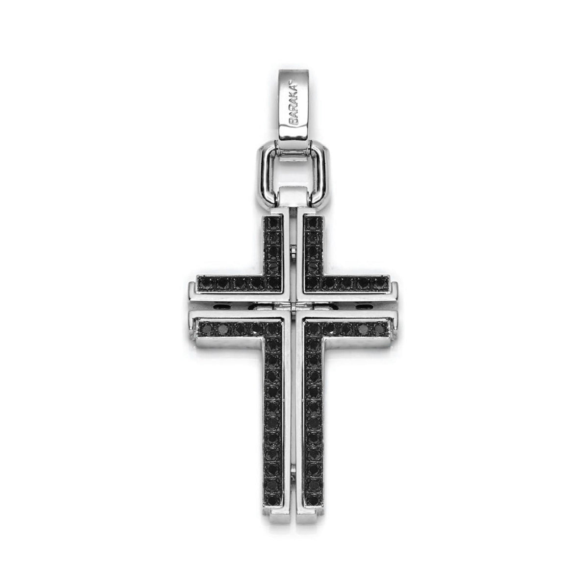 Baraka Diamonds Cross CR214441BIBB-60, a men's cross in white gold set with diamonds