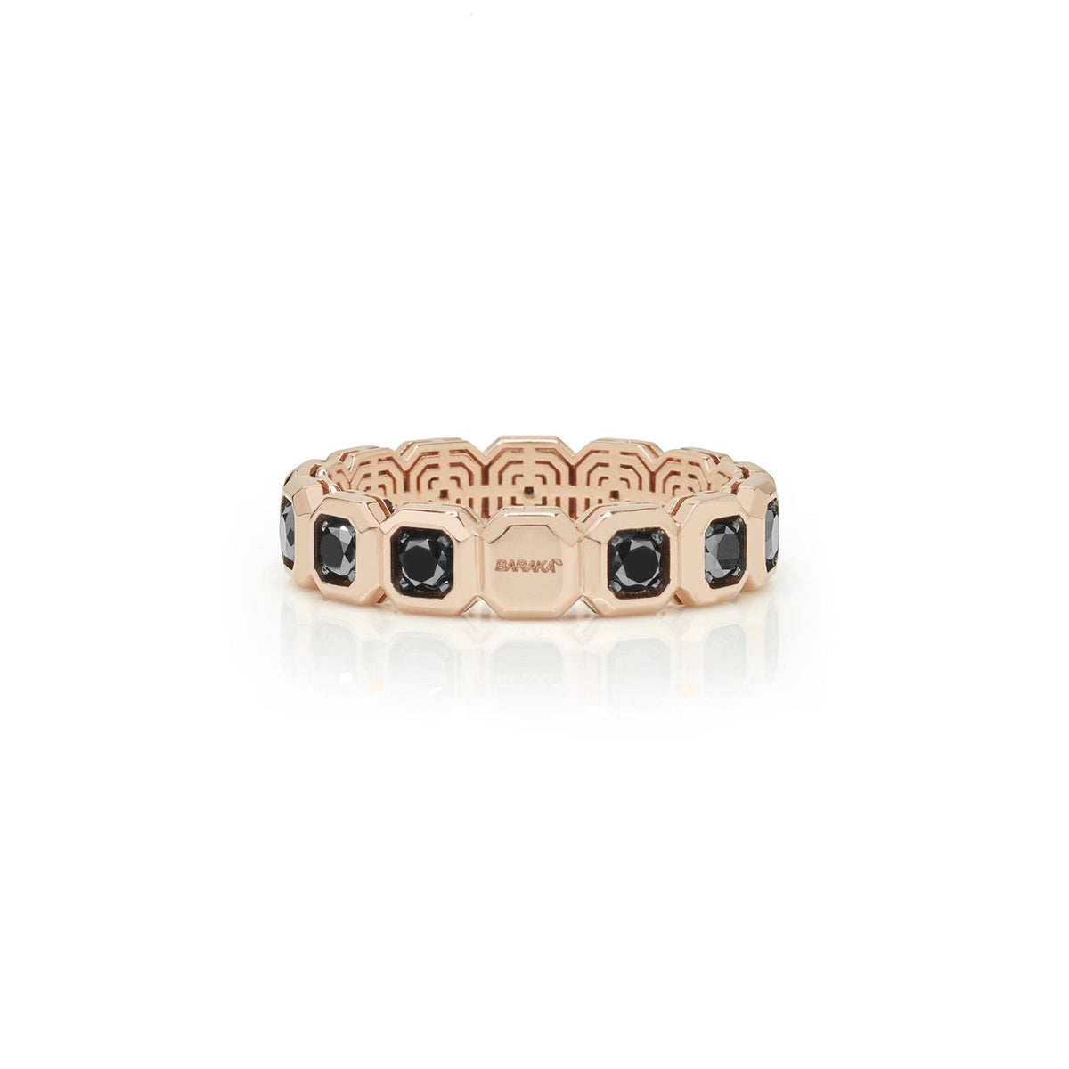 Baraka Technodiamonds Ring AN302101RODN, a men's ring in rose gold set with diamonds
