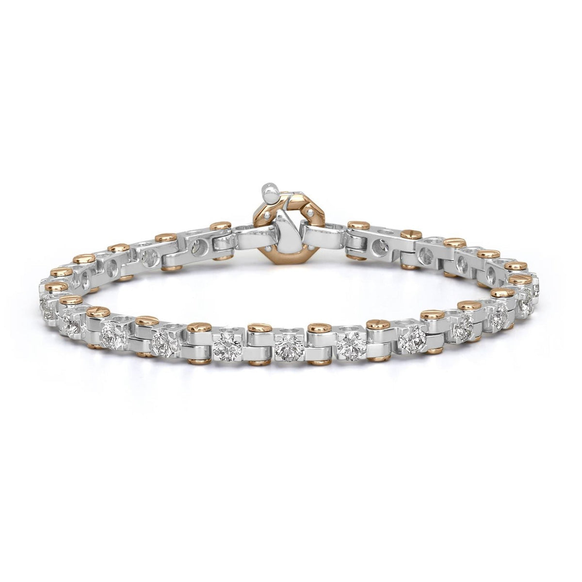 Baraka Tecnodiamonds Bracelet BR221041BRDB, a men's bracelet in rose and white gold set with diamonds