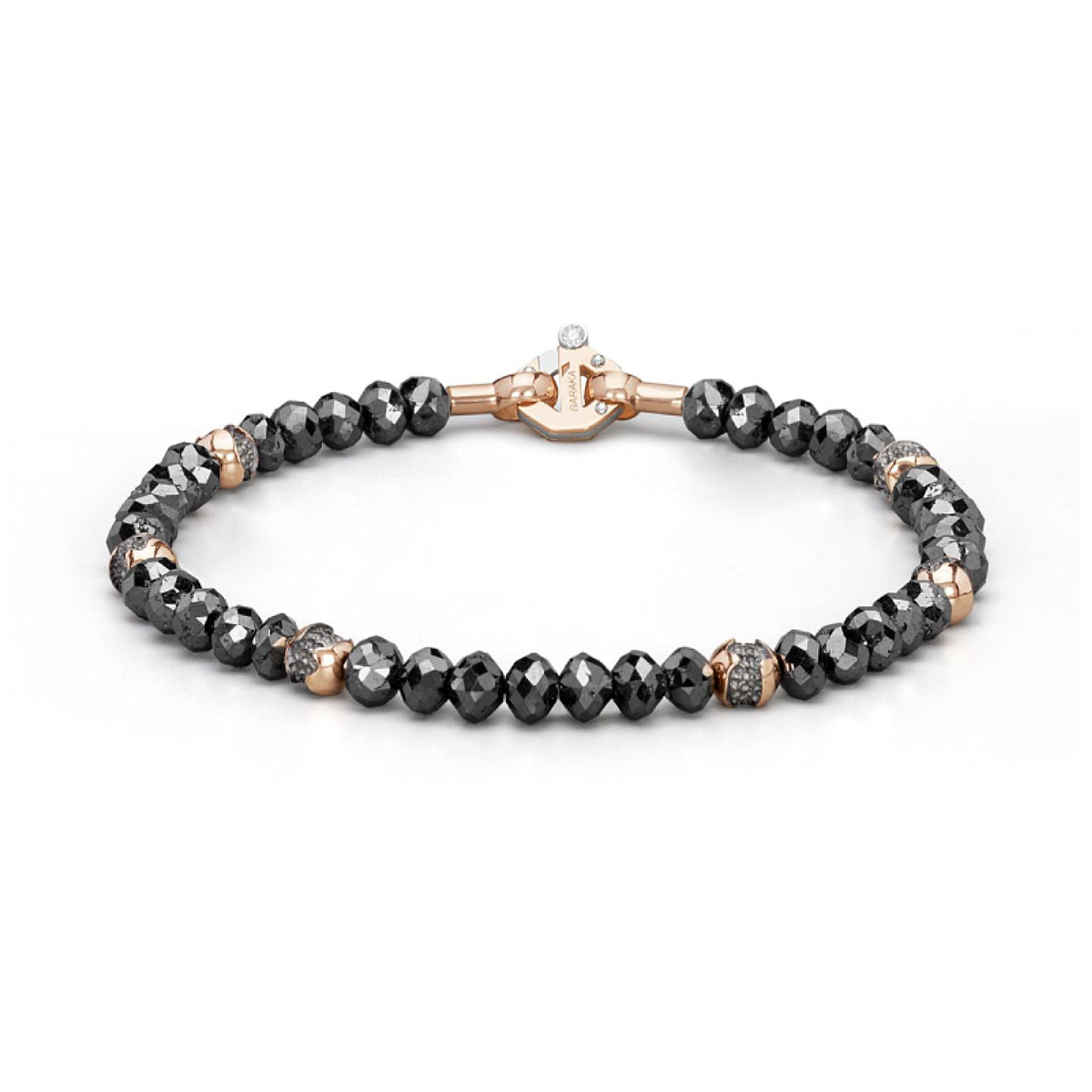 Baraka Diamonds Bracelet BR353131RODN, a men's bracelet in rose gold and stainless steel set with diamonds