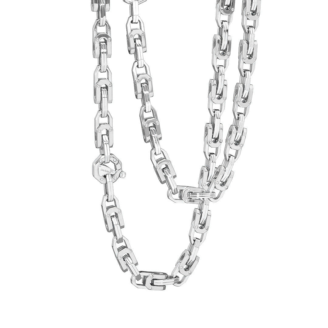 Baraka Kardano Chain GC352011BILU, a men's chain in white gold set with diamonds