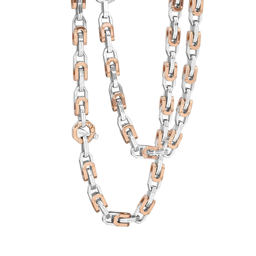 Baraka Kardano Chain GC352011BRLU, a men's chain in rose and white gold set with diamonds