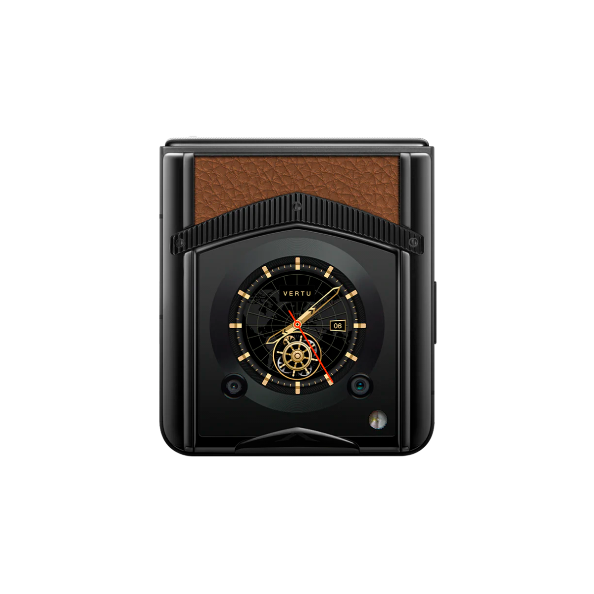 VERTU IRONFLIP PHONE CARAMEL BROWN CALFSKIN